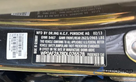 2013 Porsche Panamera Gts z USA, uszkodzony, nr VIN WP0AF2A78DL076578